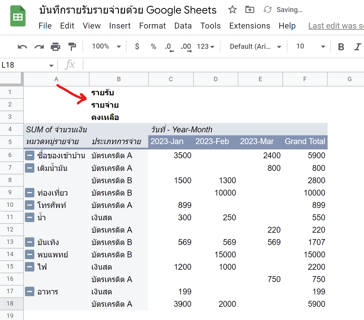 สร้างบัญชีรายรับ-รายจ่าย และวิเคราะห์ข้อมูลง่ายๆ ด้วย Google Sheets