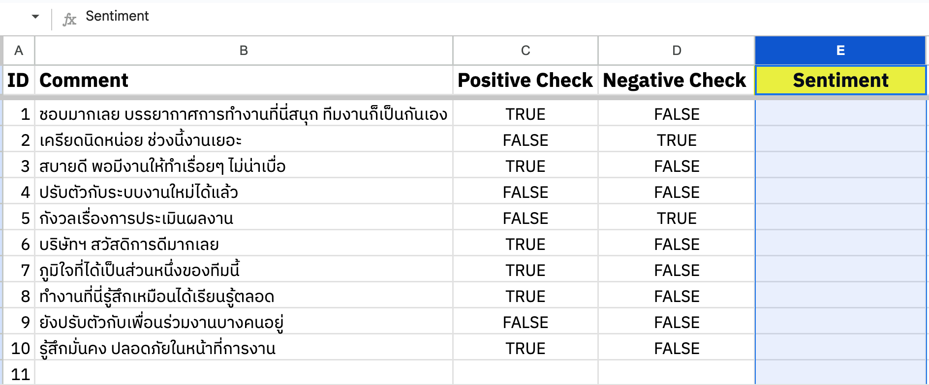 เริ่มทำ Sentiment Analysis ใช้งบศูนย์บาท ด้วย Google Sheets สำหรับมือใหม่